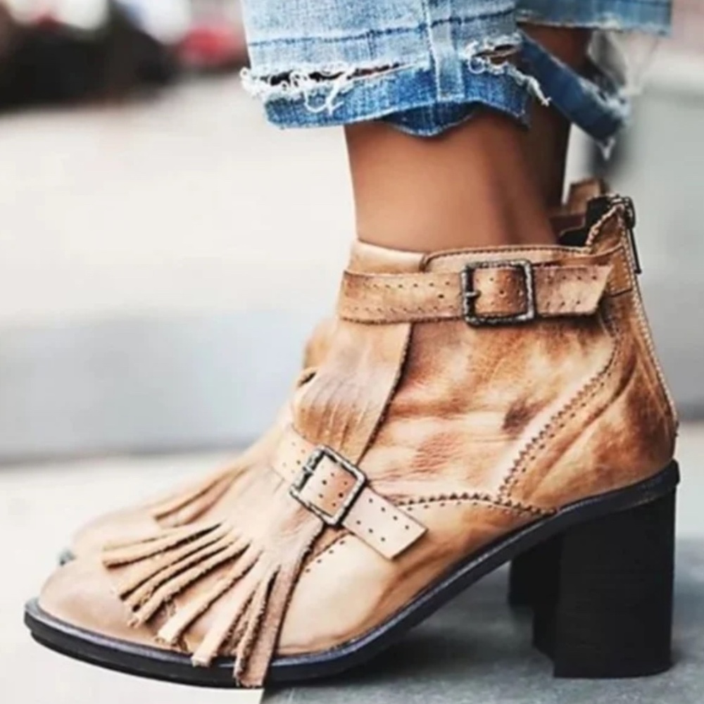 Free People Circle Back Fringe Boots Size 7.5